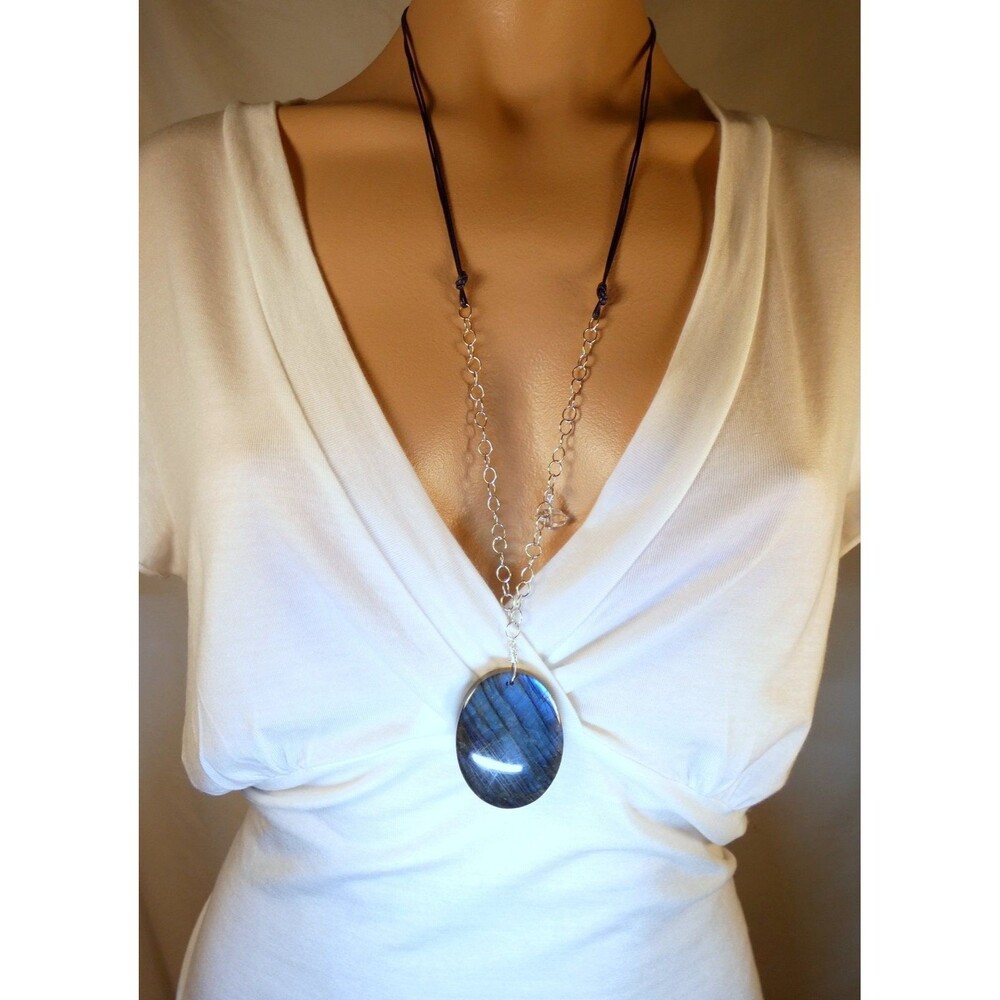 Huge Spectrolite Labradorite- Herkimer Diamond- S… - image 3